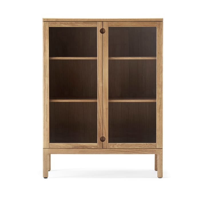 Prio cabinet high - Oak natural oil. glass door - Stolab