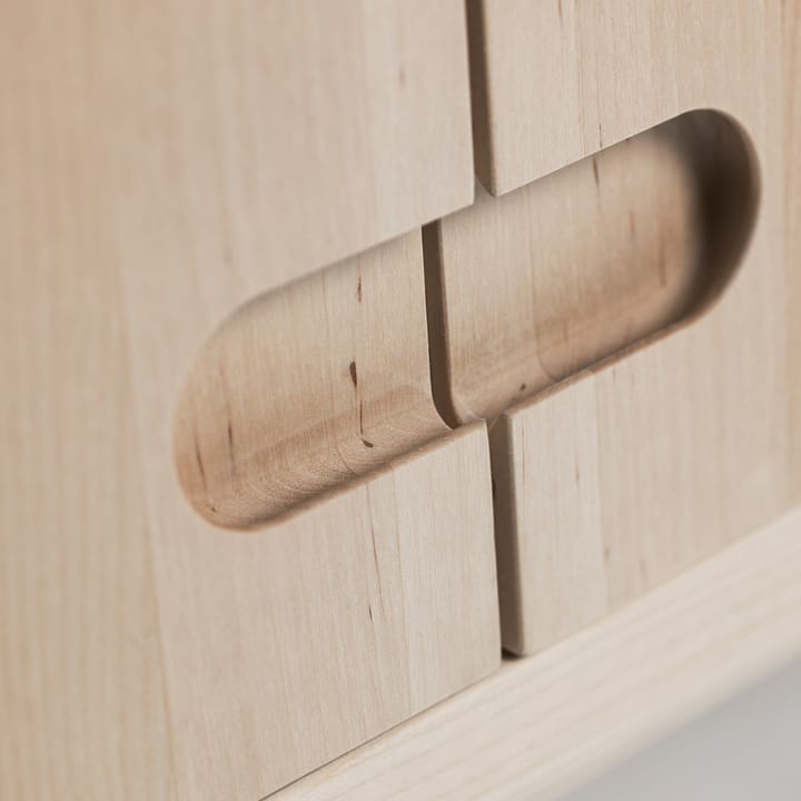 Prio cabinet low - Birch white oiled. wooden door - Stolab
