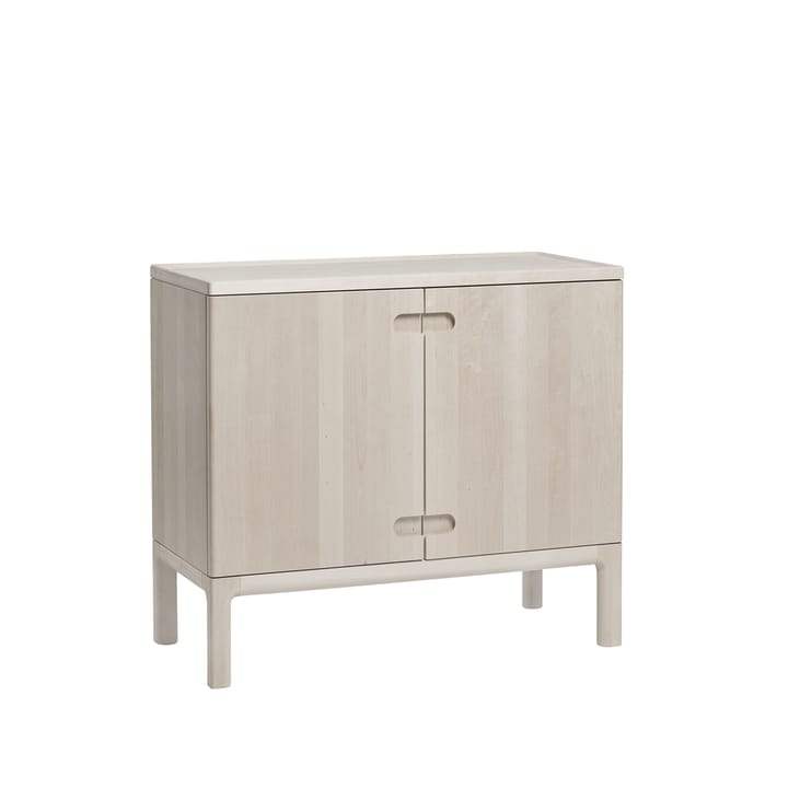 Prio cabinet low - Birch white oiled. wooden door - Stolab