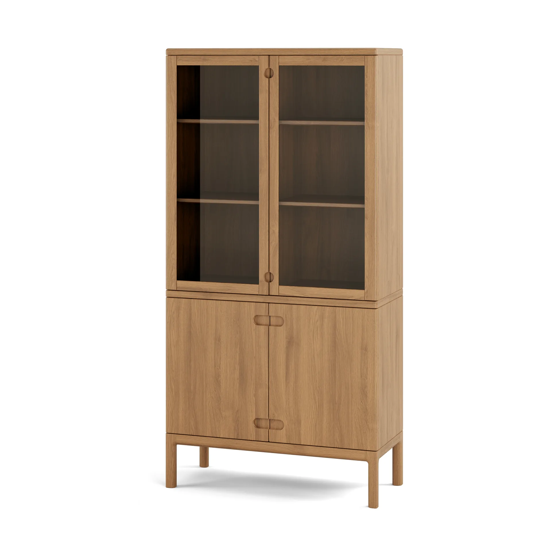 Prio display cabinet, Oak natural oil with lighting Stolab