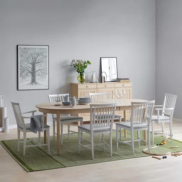 Vardags dining table - Birch light matt lacquer. 1 insert - Stolab