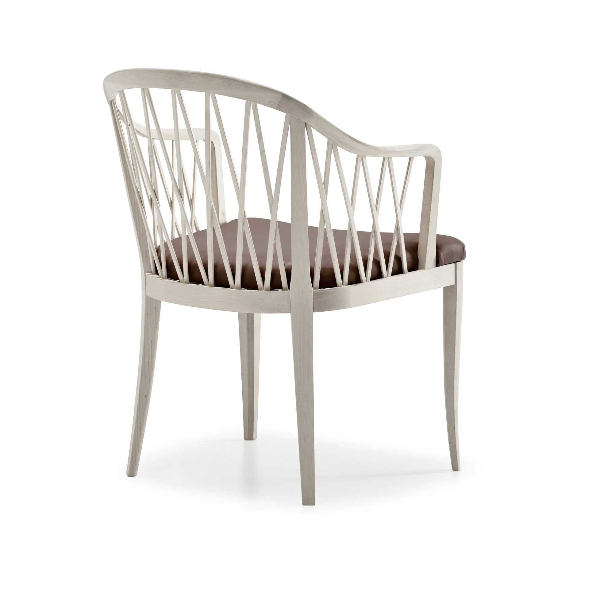 Widemar arm chair, Leather darkbrown. oiled birch Stolab