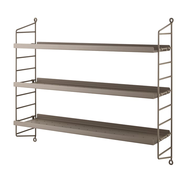 String shelf Pocket metal - taupe - String Furniture