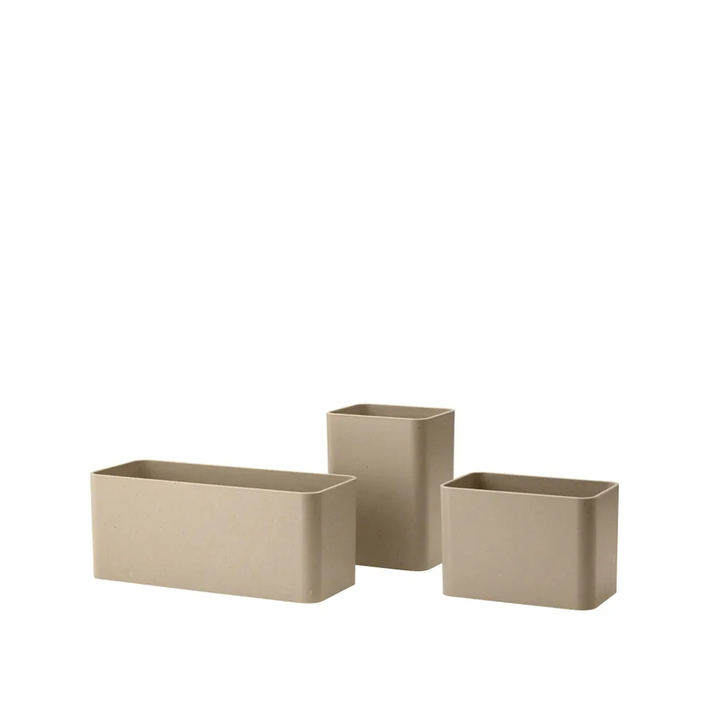 String Grid organizer 3 pieces Beige