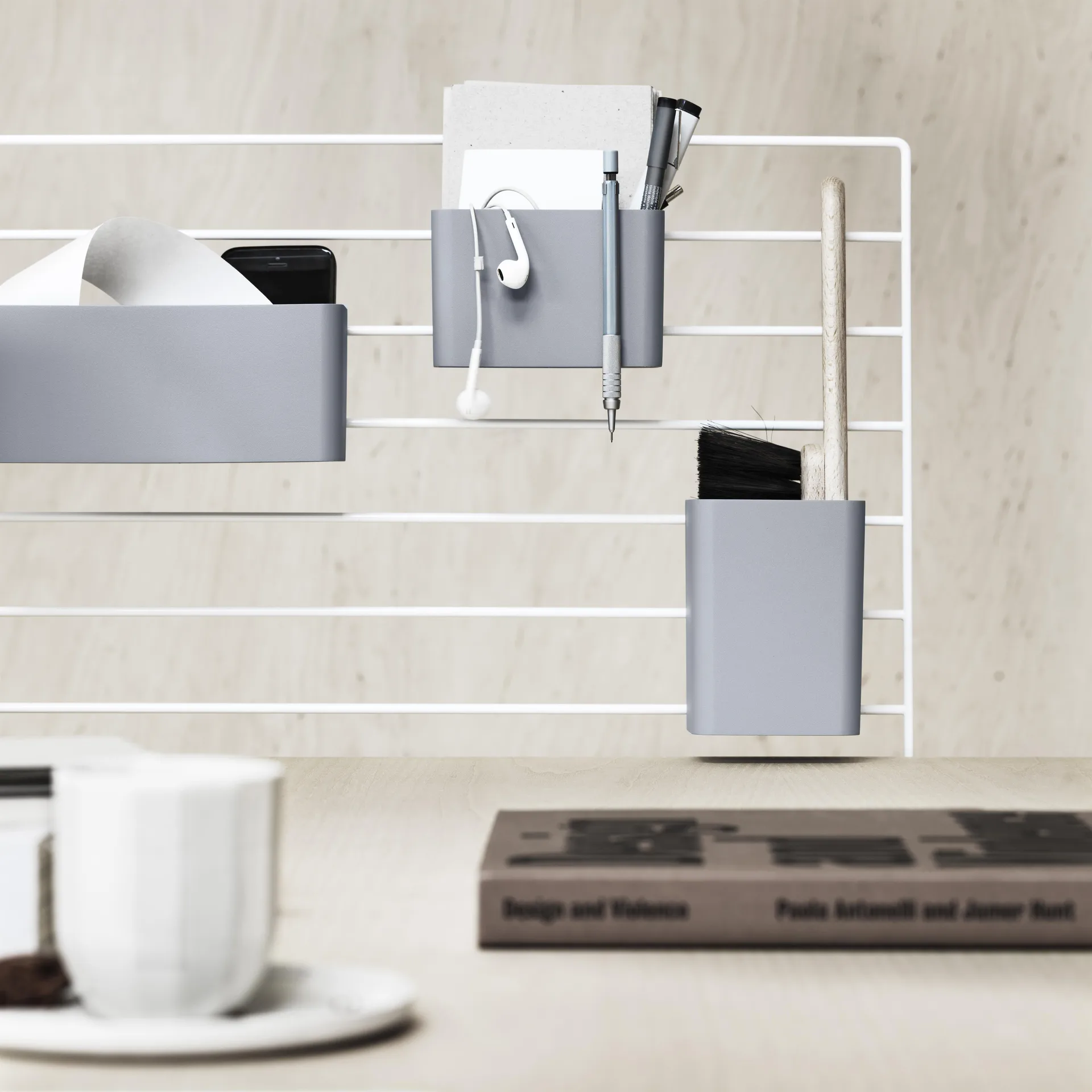 Grid organizer 3 pieces, Grey String