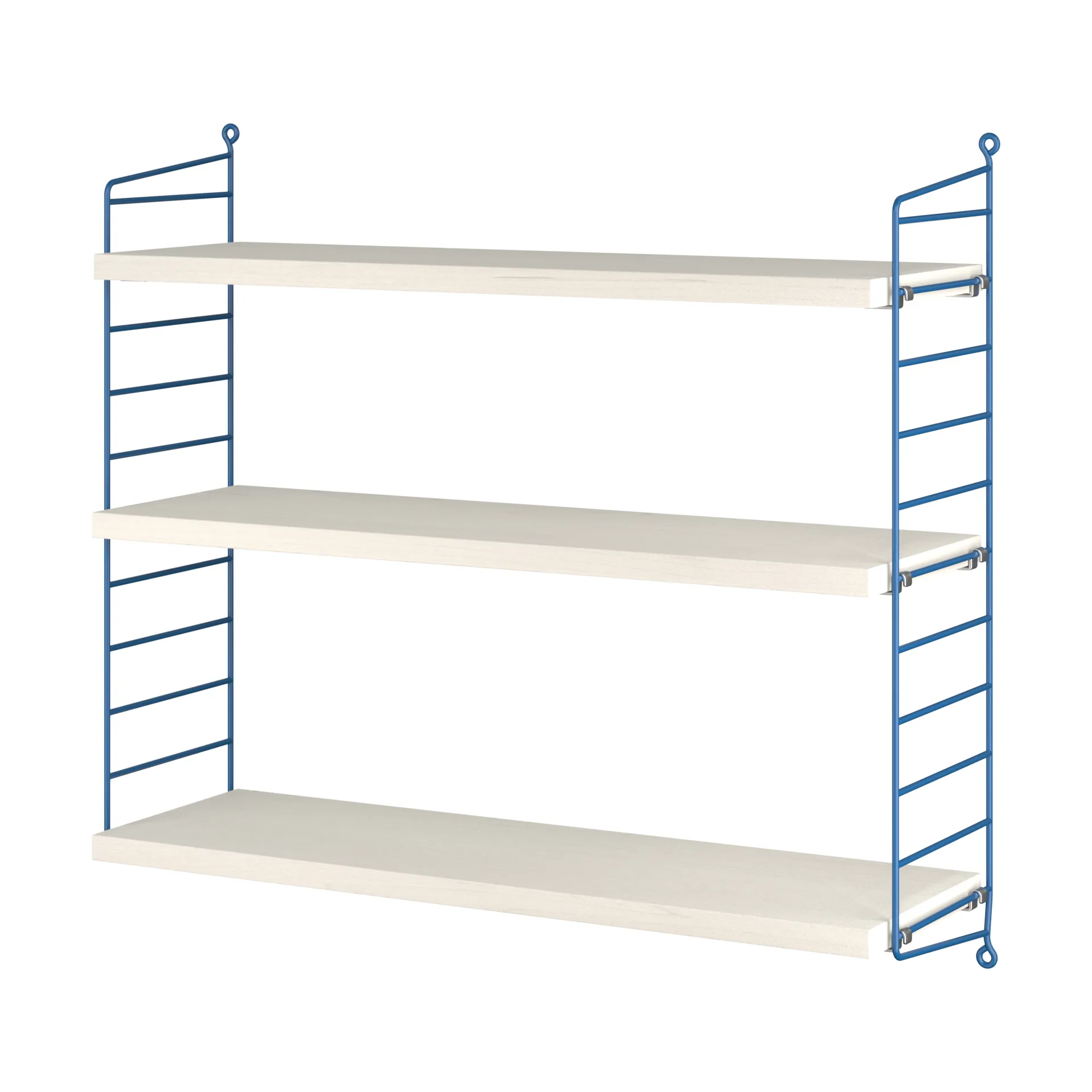String 1949-2024 shelf Limited Edition 60x60x20 cm, Blue/white oiled pine String