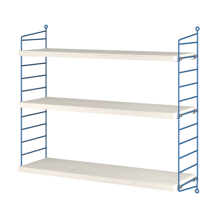 String 1949-2024 shelf Limited Edition 60x60x20 cm, Blue/white oiled pine String