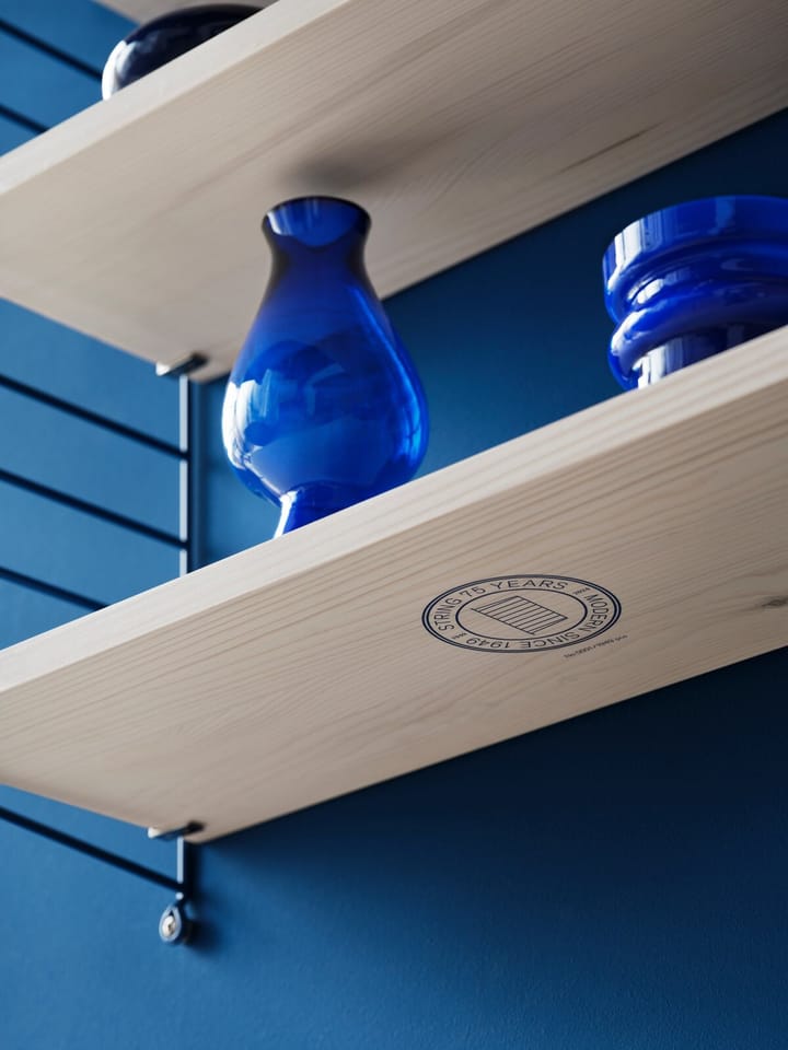 String 1949-2024 shelf Limited Edition 60x60x20 cm, Blue/white oiled pine String