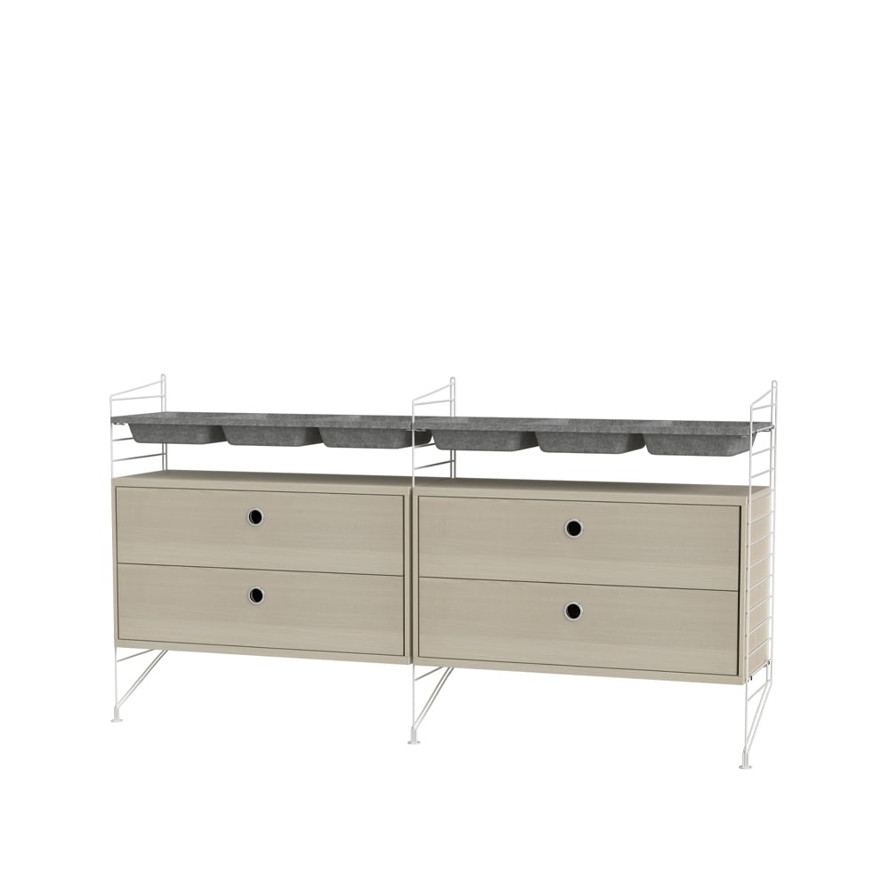 String bedroom ash & white - Combination G | Scandinavian Design | Beige