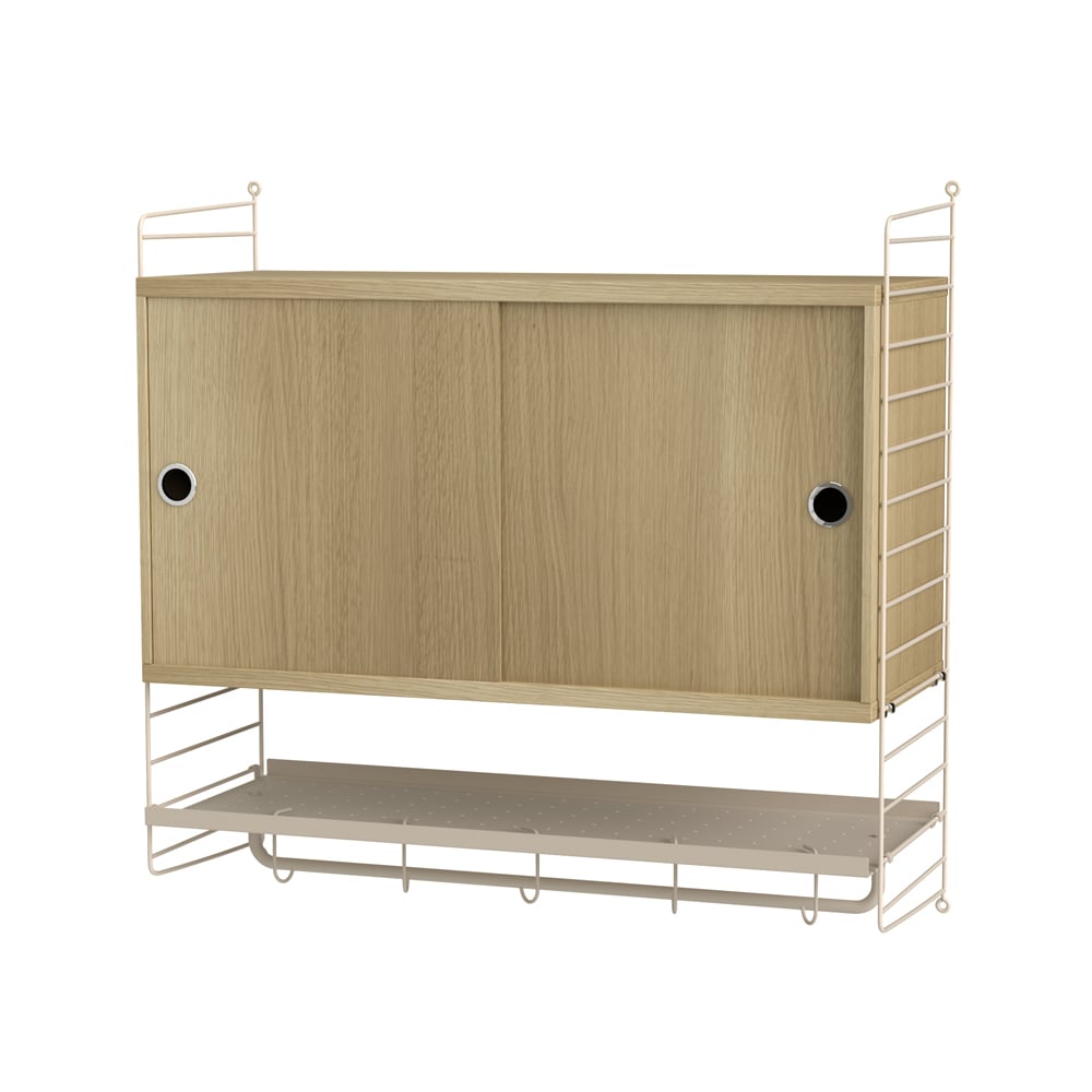 String bedroom oak & beige - Combination F | Scandinavian Design | Beige