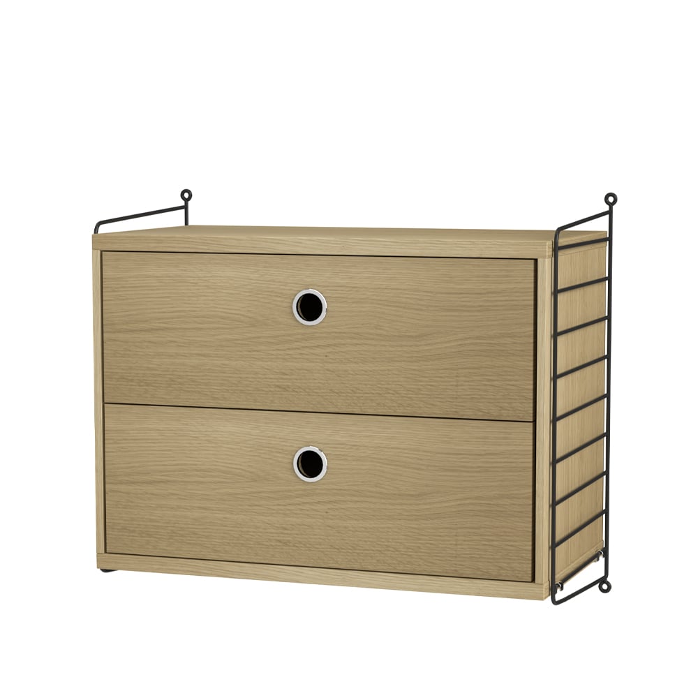 String bedroom oak & black - Combination A | Scandinavian Design | Beige