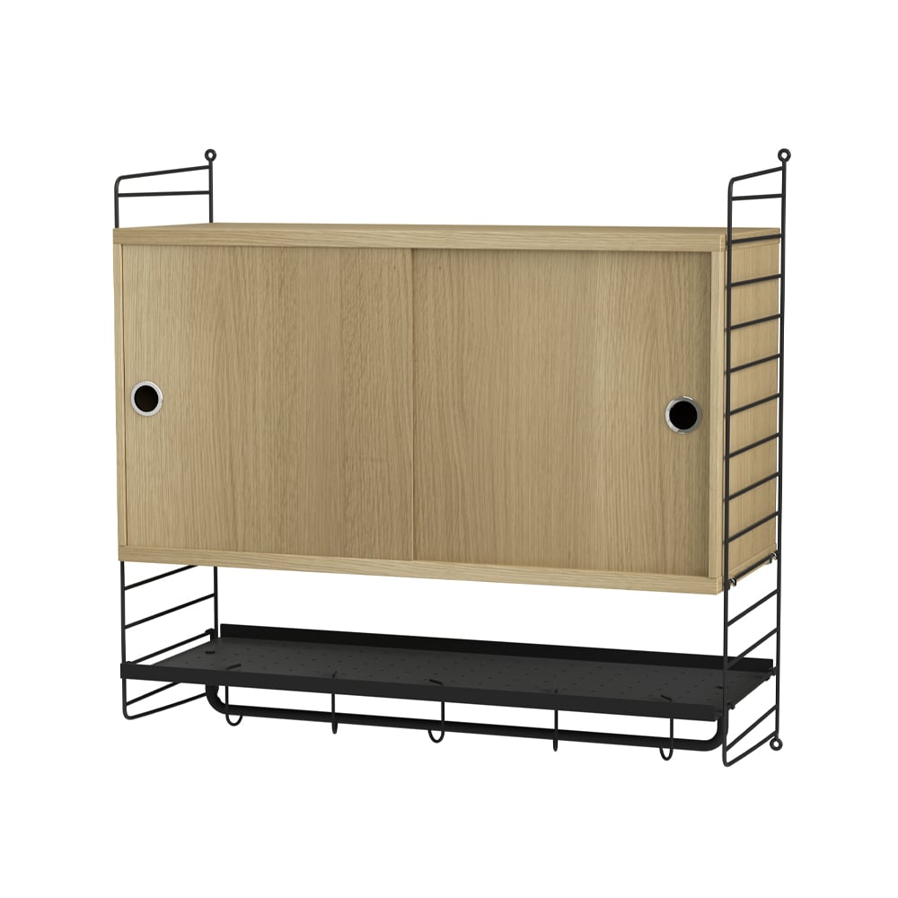 String bedroom oak & black - Combination F | Scandinavian Design | Beige