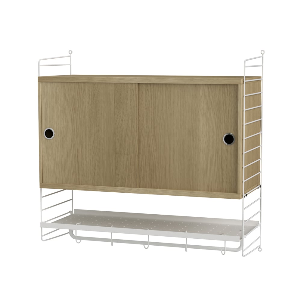 String bedroom oak & white - Combination F | Scandinavian Design | Beige