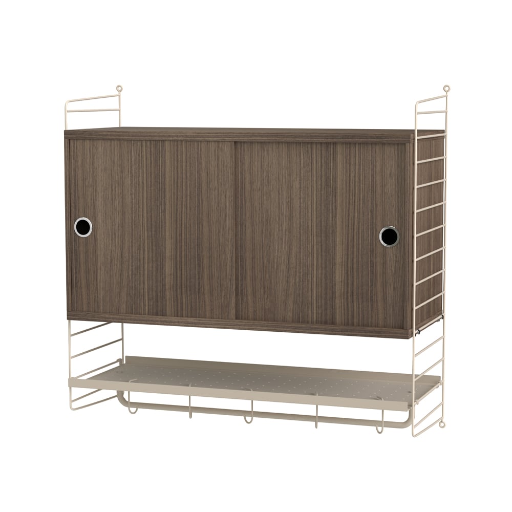 String bedroom walnut & beige - Combination F | Scandinavian Design | Brown