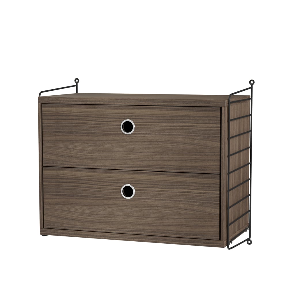 String bedroom walnut & black - Combination A | Scandinavian Design | Brown