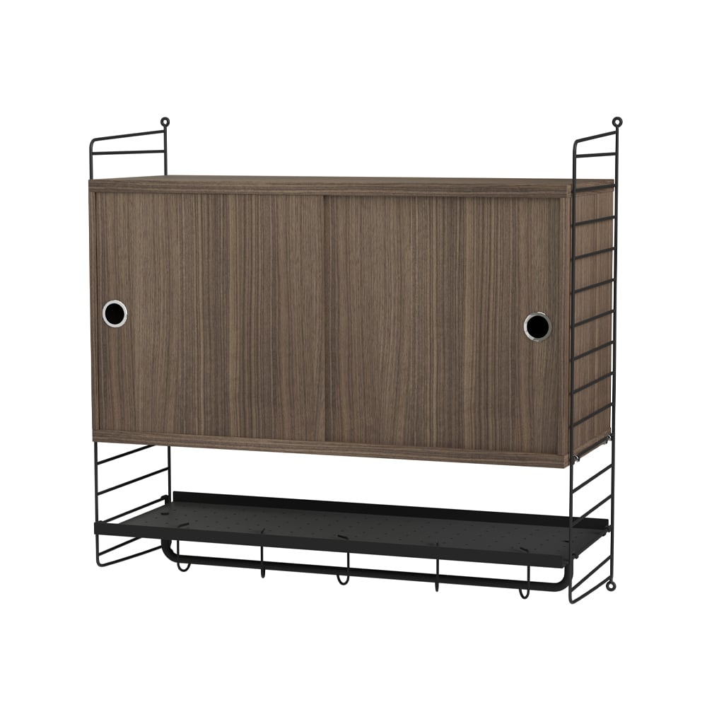 String bedroom walnut & black - Combination F | Scandinavian Design | Brown