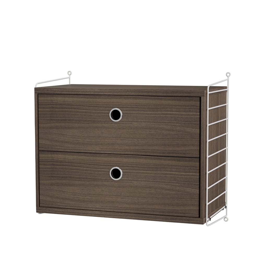 String bedroom walnut & white - Combination A | Scandinavian Design | Brown