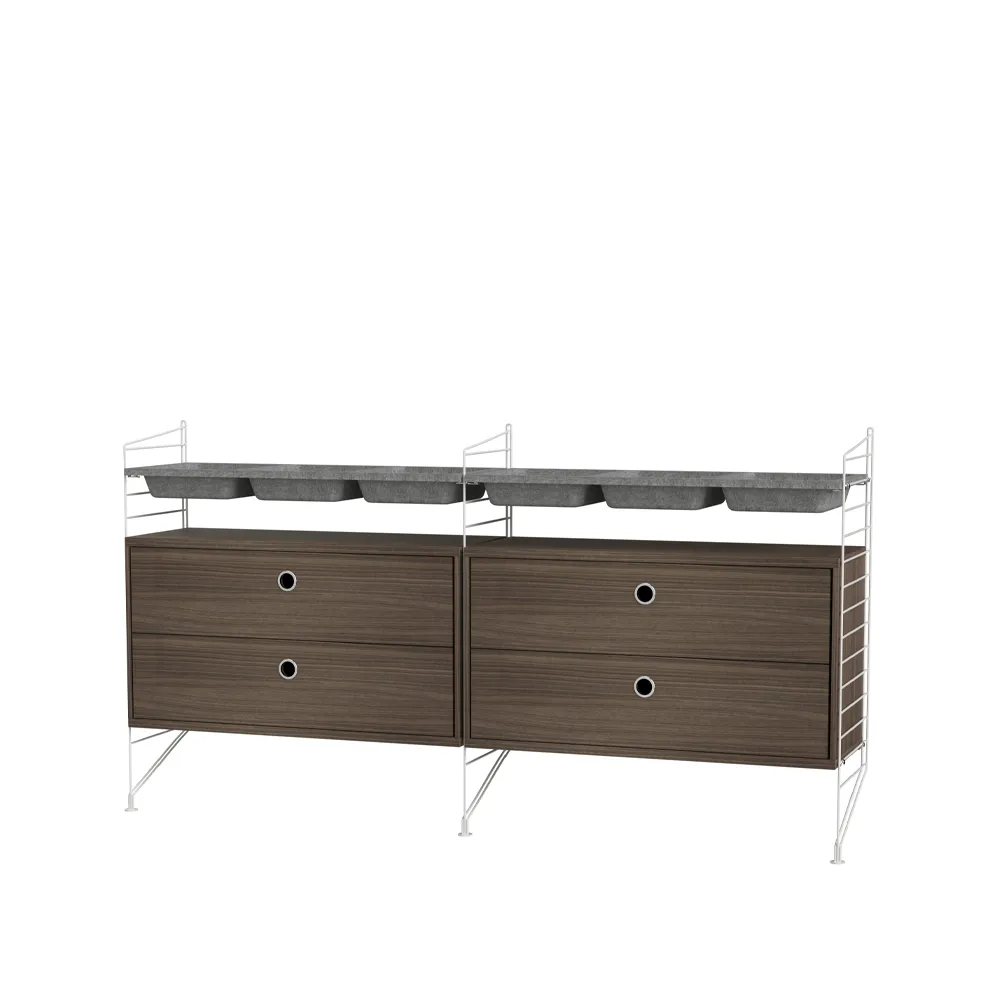 String bedroom walnut & white - Combination G,  String