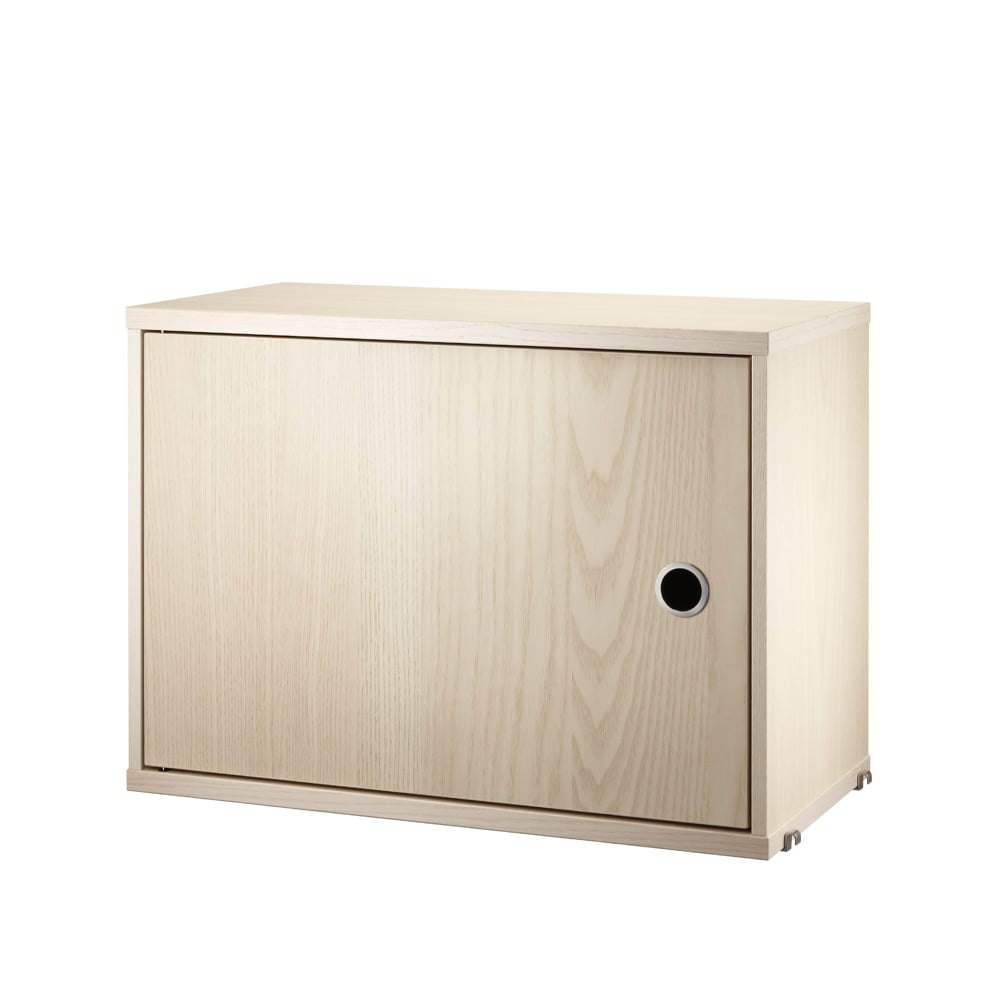 String cabinet with door Ash veneer, 58x30 cm | Scandinavian Design | Display & glass cabinets | Beige