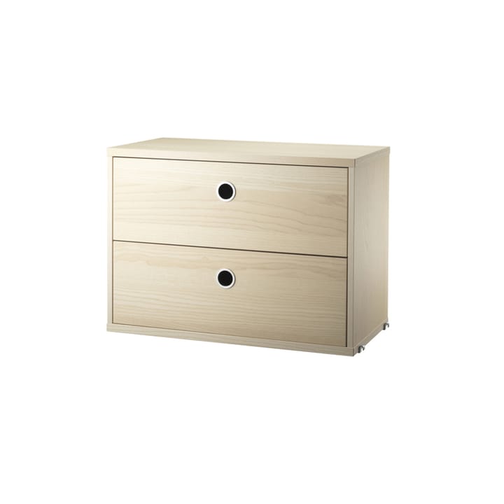 String cabinet with drawers - Ash veneer, 58x30 cm - String
