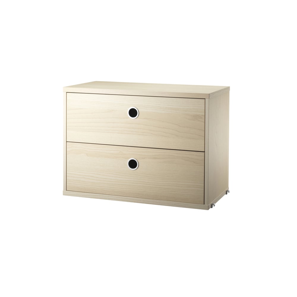 String cabinet with drawers Ash veneer, 58x30 cm | Scandinavian Design | Dressers & sideboards | Beige
