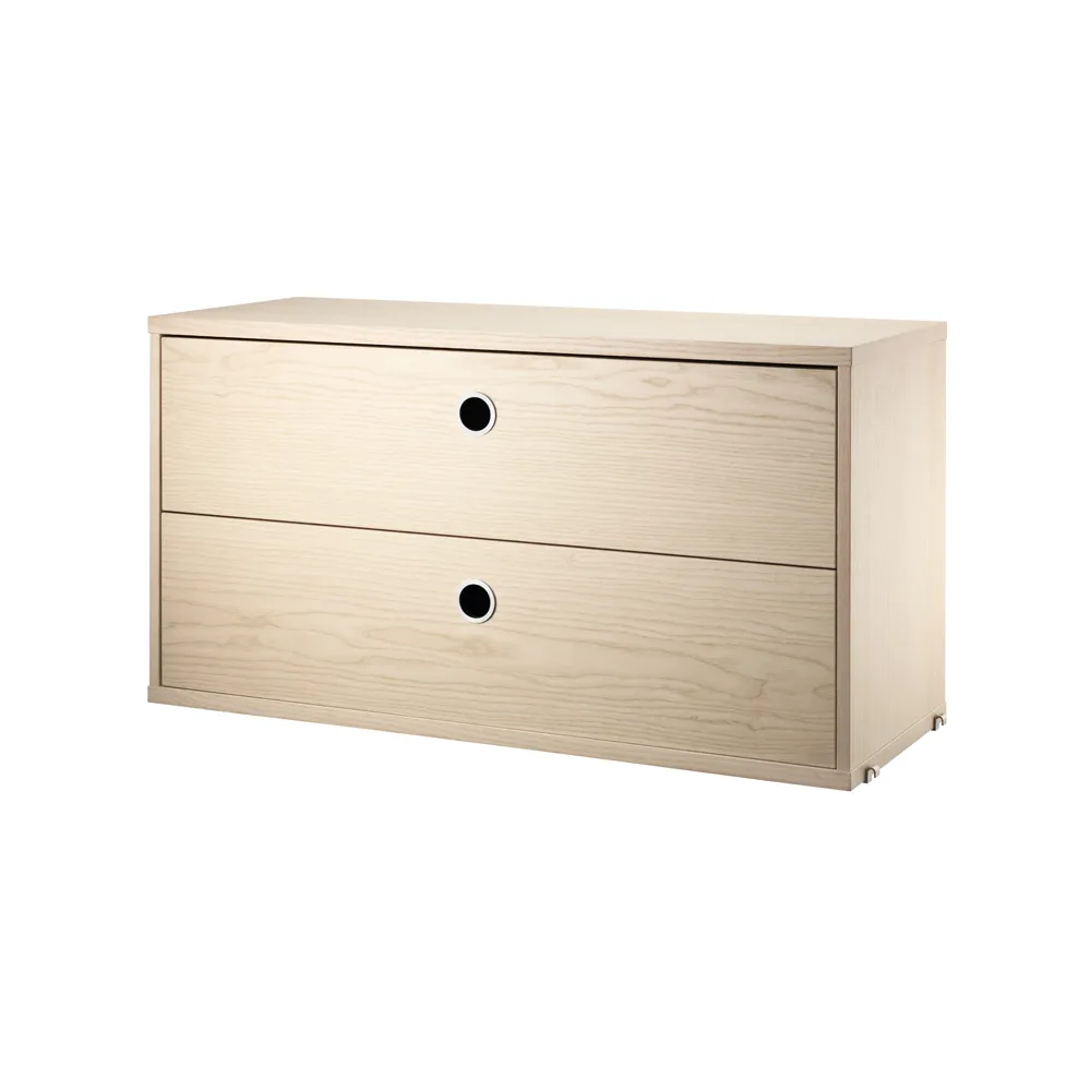 String cabinet with drawers Ash veneer, 78x30 cm | Scandinavian Design | Dressers & sideboards | Beige