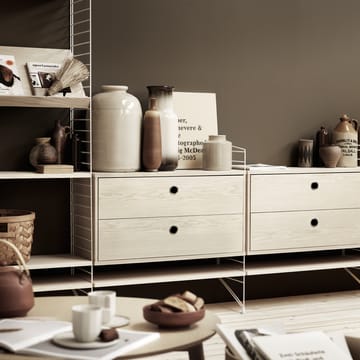 String cabinet with drawers - Ash veneer, 78x30 cm - String