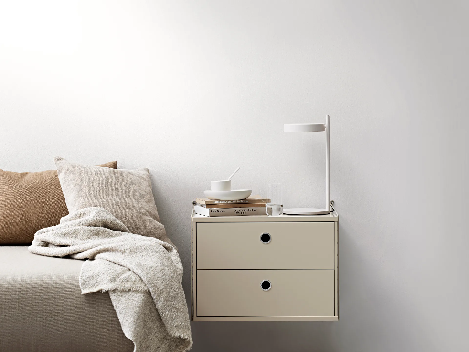 String cabinet with drawers, Oak, 58x30 cm String