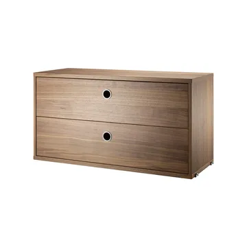 String cabinet with drawers - Walnut, 78x30 cm - String