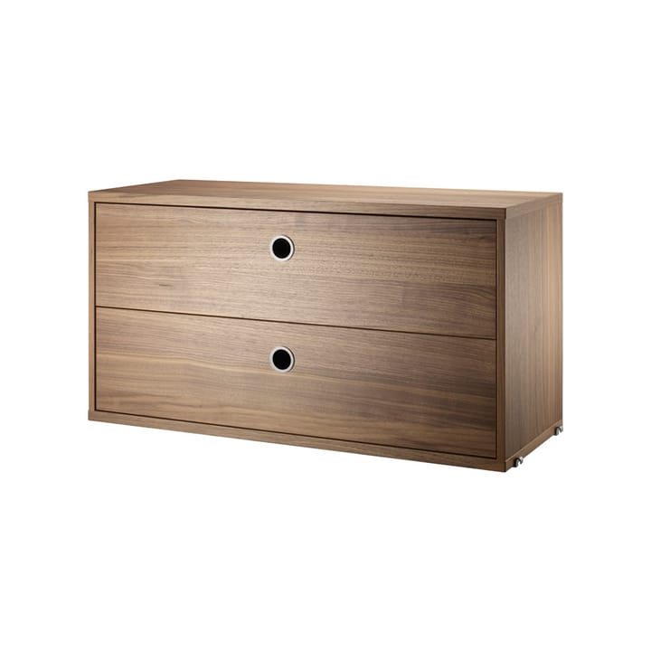 String cabinet with drawers - Walnut, 78x30 cm - String