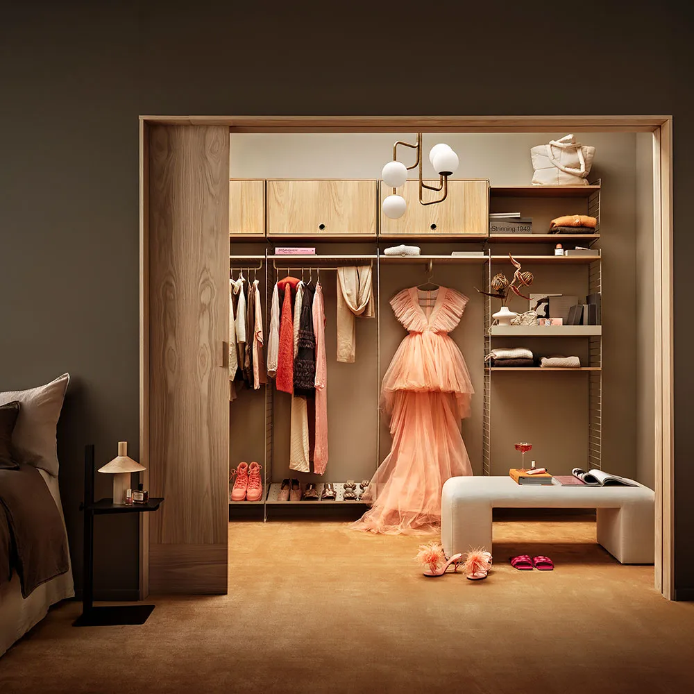 String cabinet with flip door 78 cm, Beige String