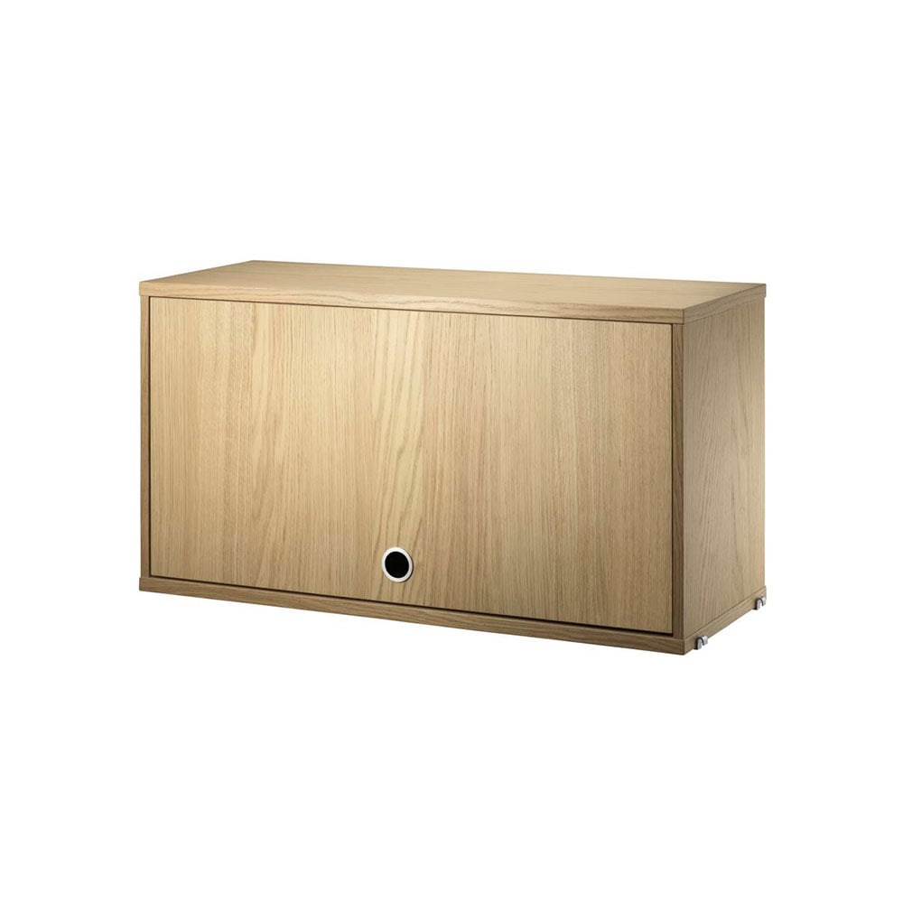 String cabinet with flip door 78 cm Oak | Scandinavian Design | Display & glass cabinets | Beige