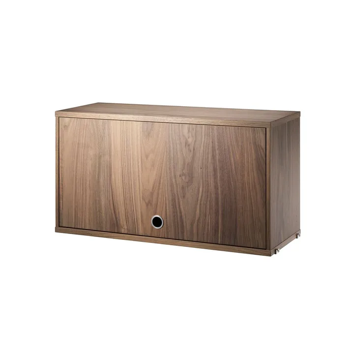 String cabinet with flip door - Walnut, 78x30 cm - String