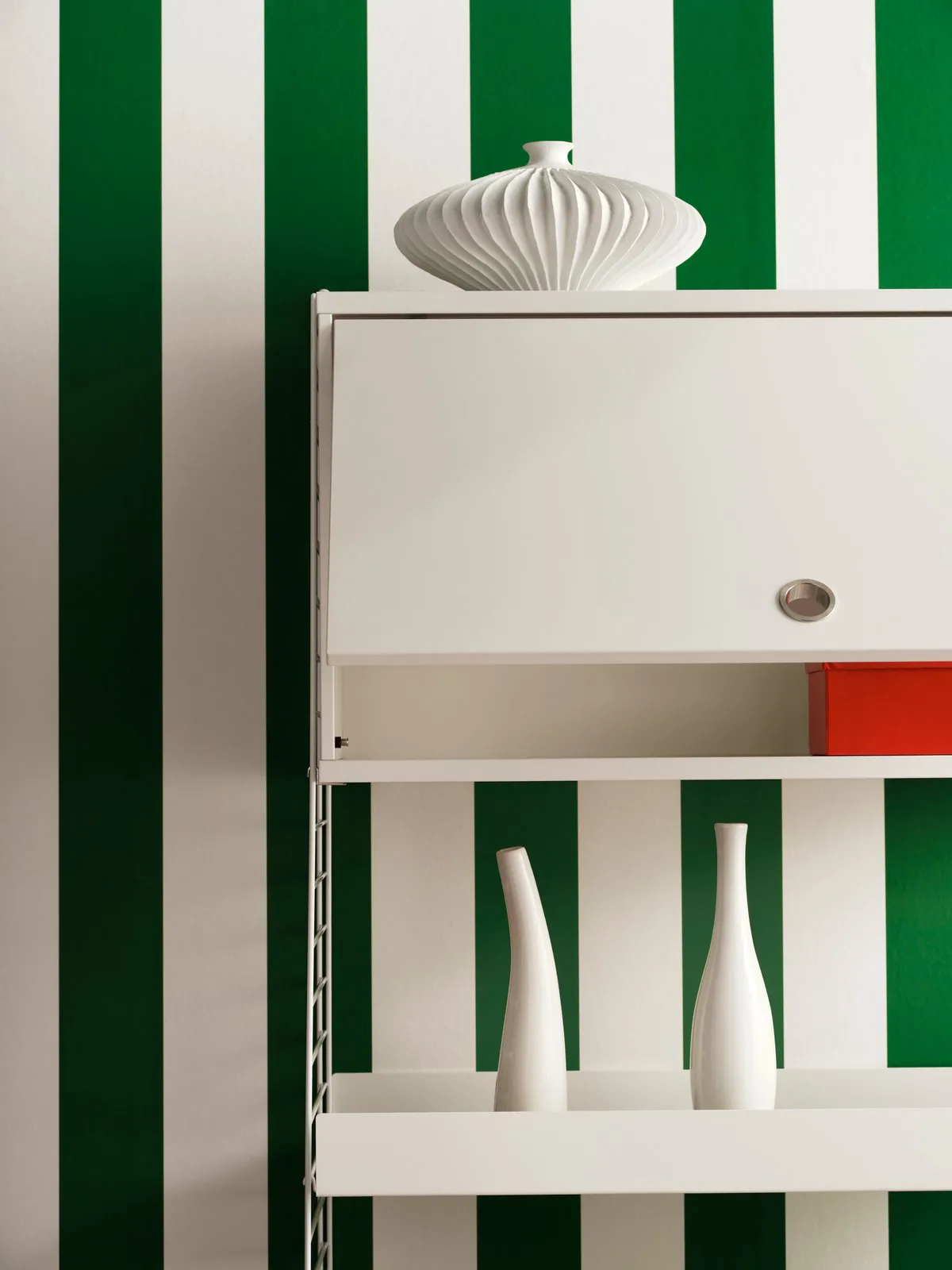 String cabinet with flip door, White, 58x30 cm String