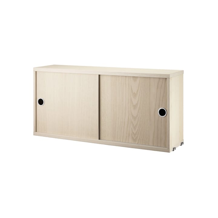 String cabinet with sliding door - Ash veneer, 78x20 cm - String