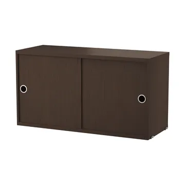 String cabinet with sliding door - Dark oak, 78x30 cm - String