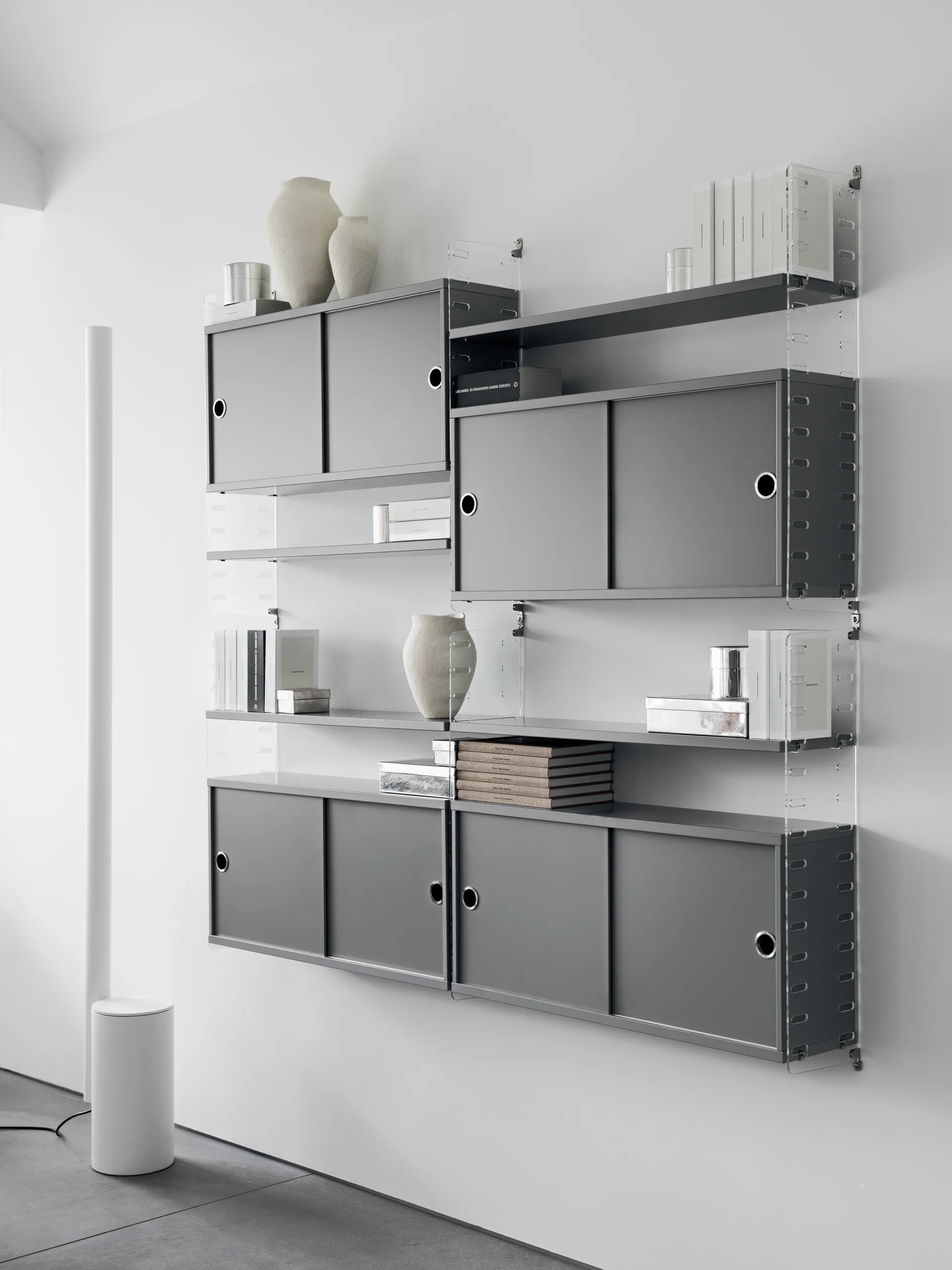 String cabinet with sliding door, Oak, 78x20 cm String