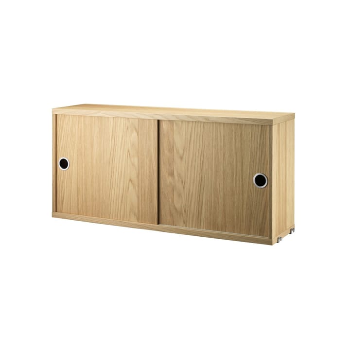 String cabinet with sliding door - Oak, 78x20 cm - String