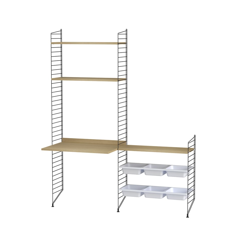 String children's room oak & black - Combination E | Scandinavian Design | Beige