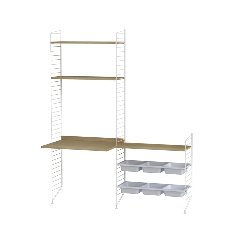 String children's room oak & white - Combination E | Scandinavian Design | Beige