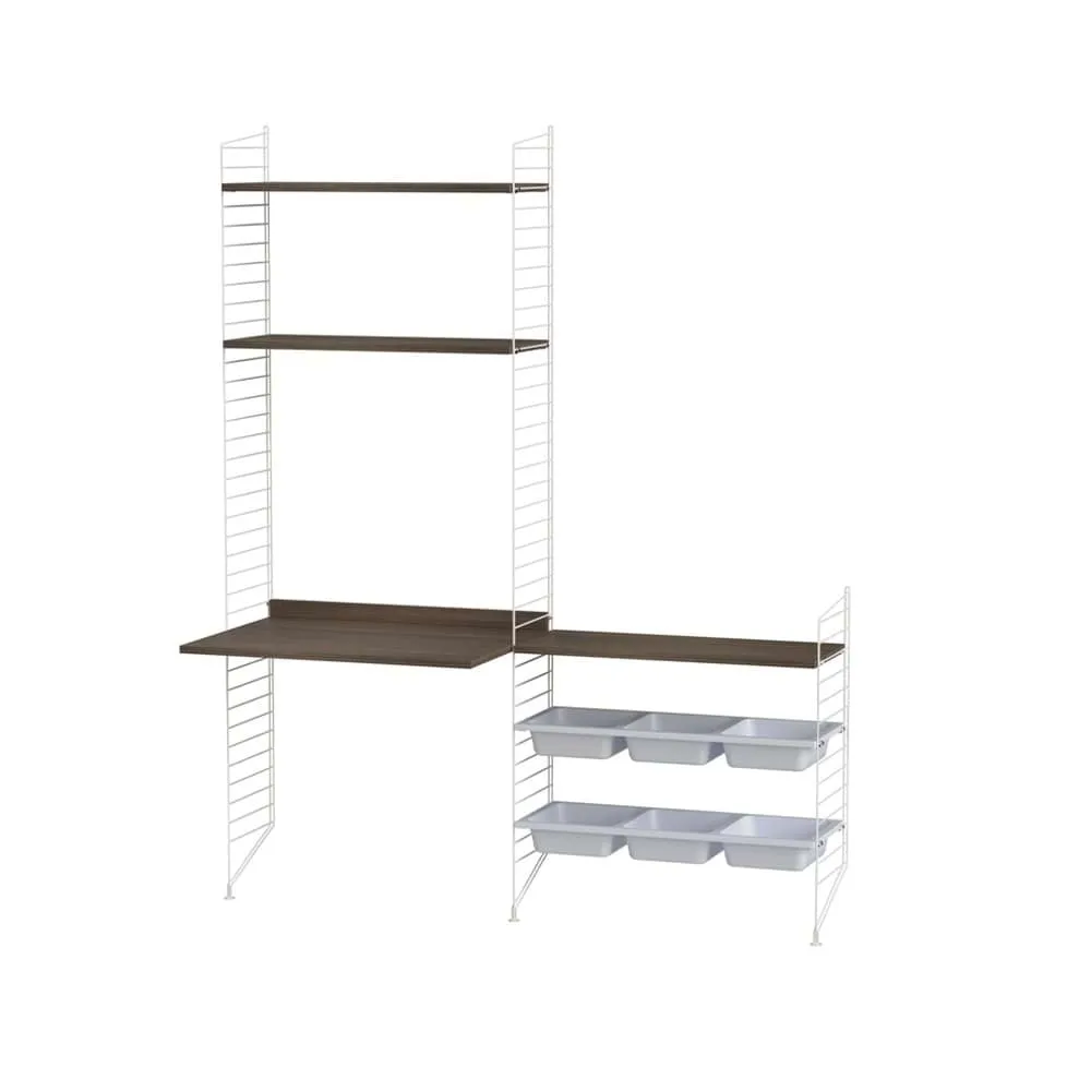 String children's room walnut & white - Combination E String