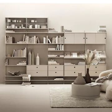 String display cabinet - Ash black stain, 78x30 cm - String