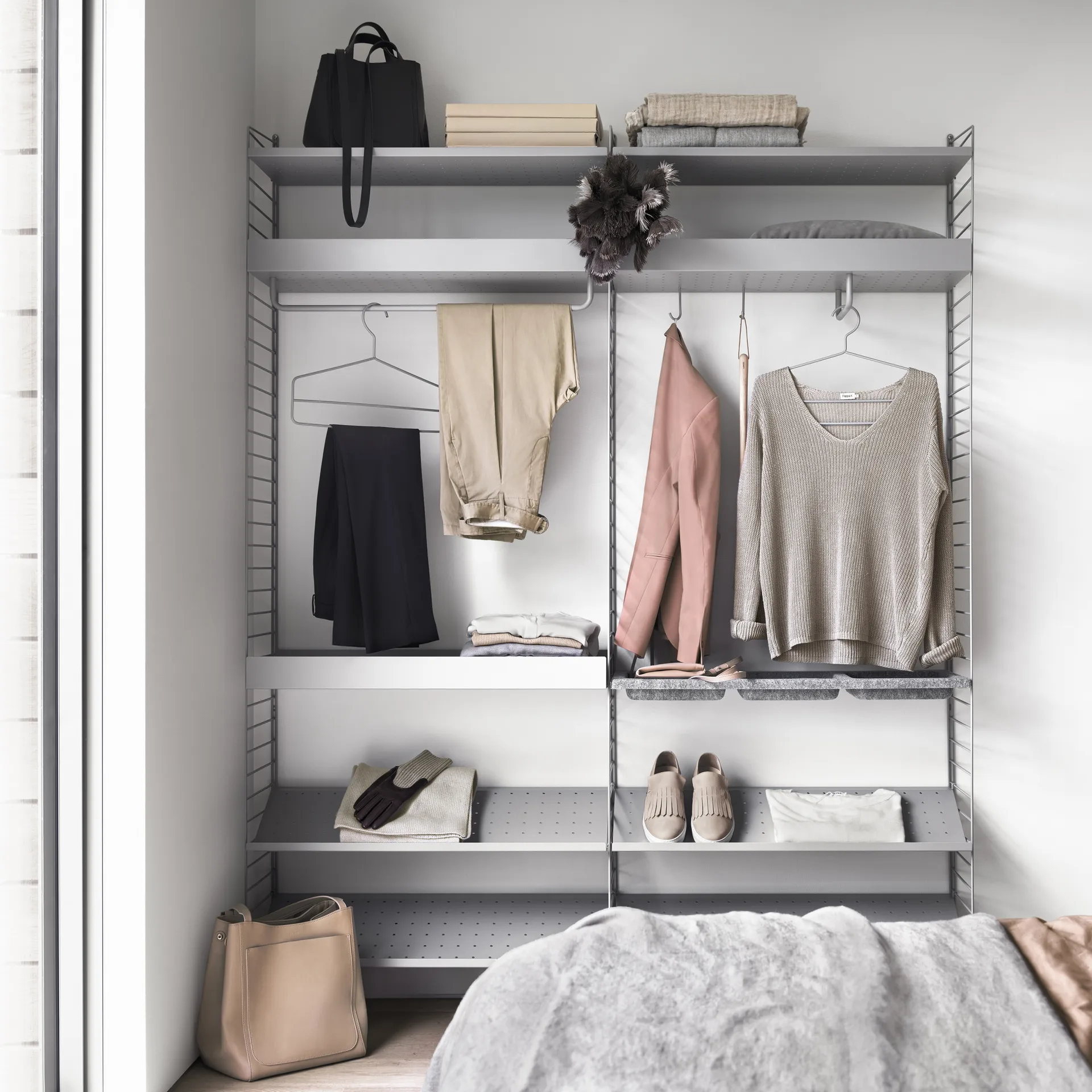 String floor panels, Grey, 200x30 cm, 1-pack String