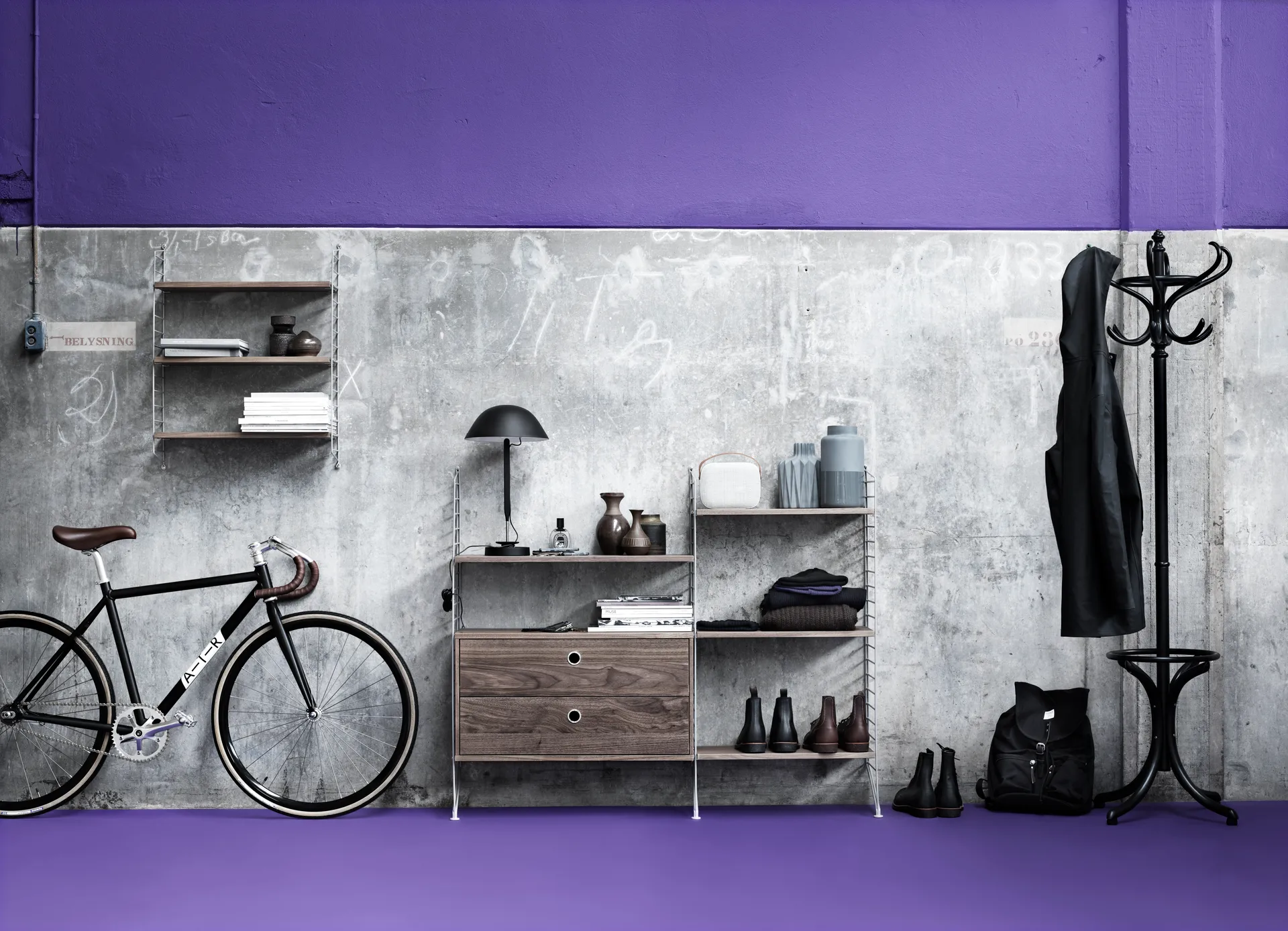 String floor panels, White, 115x30 cm, 1-pack String