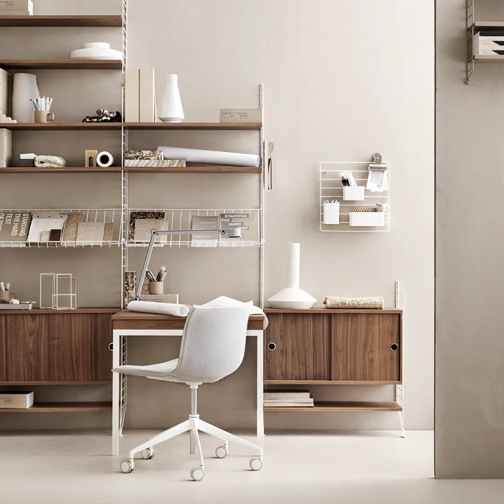 String floor panels, White, 200x30 cm, 2-pack String