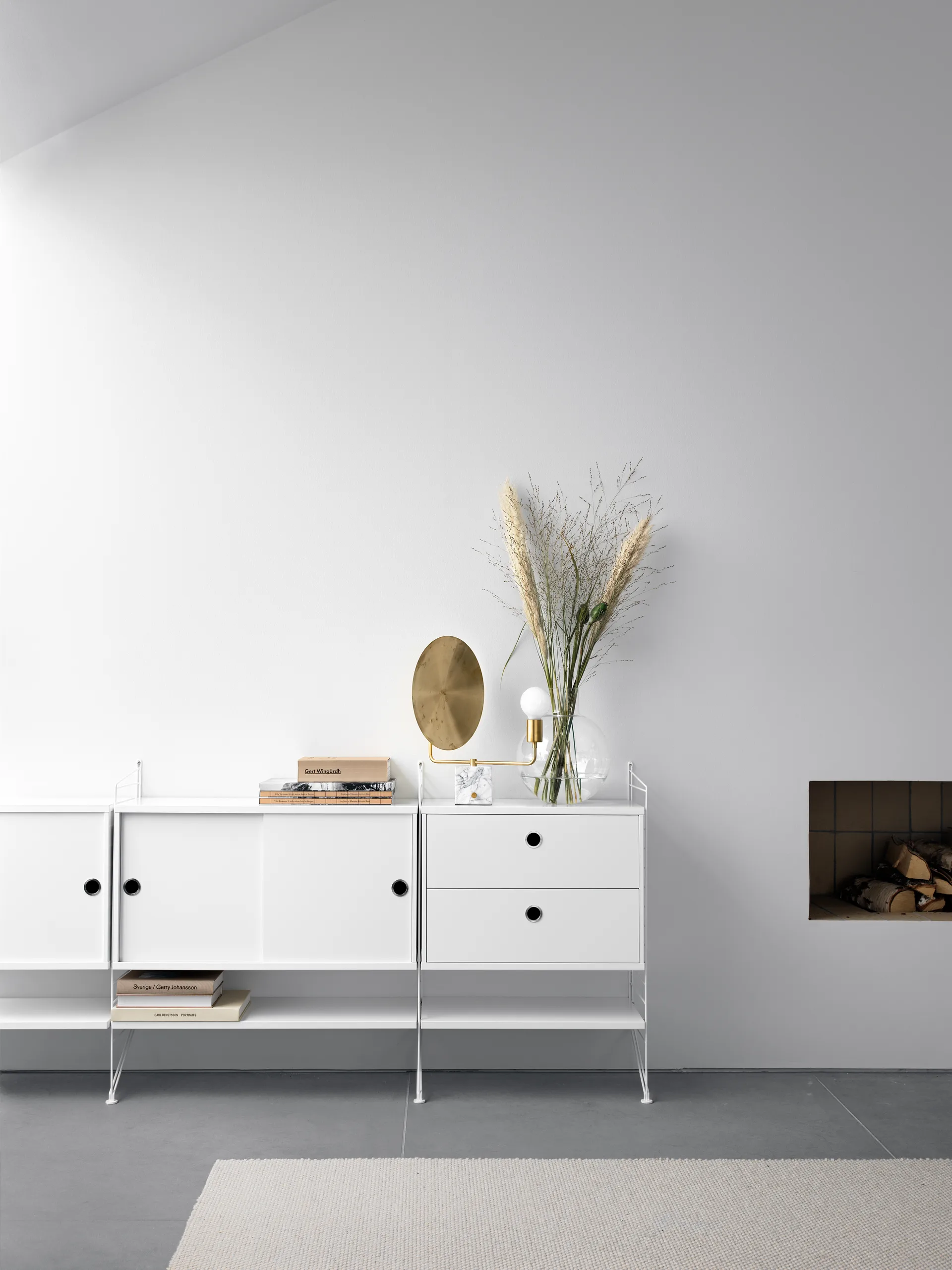 String floor panels, White, 85x30 cm, 2-pack String