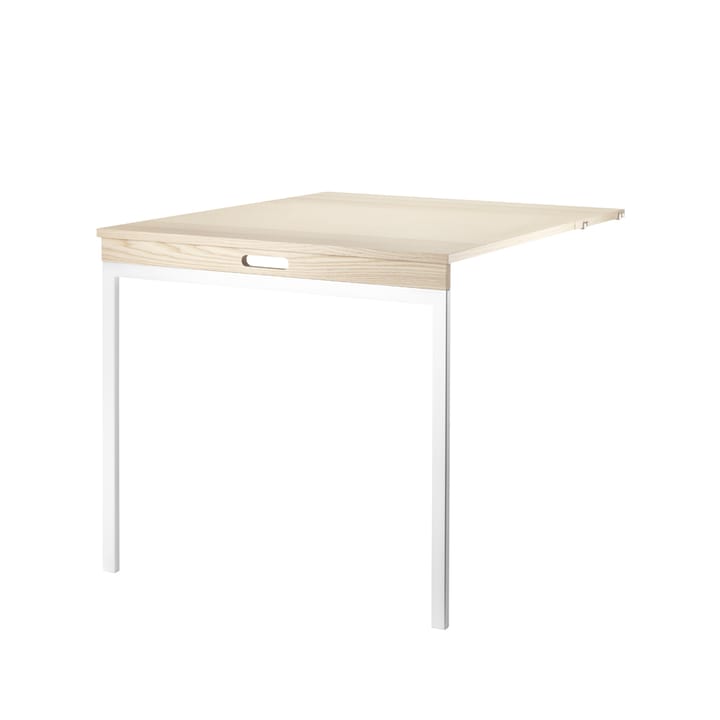 String folding table - Ash, white metal legs - String