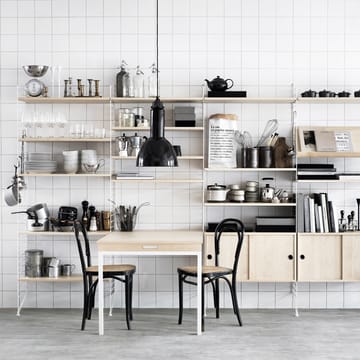 String folding table - Grey-grey metal legs - String