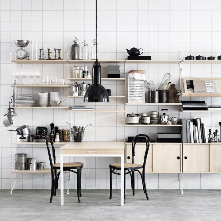 String folding table, Grey-grey metal legs String
