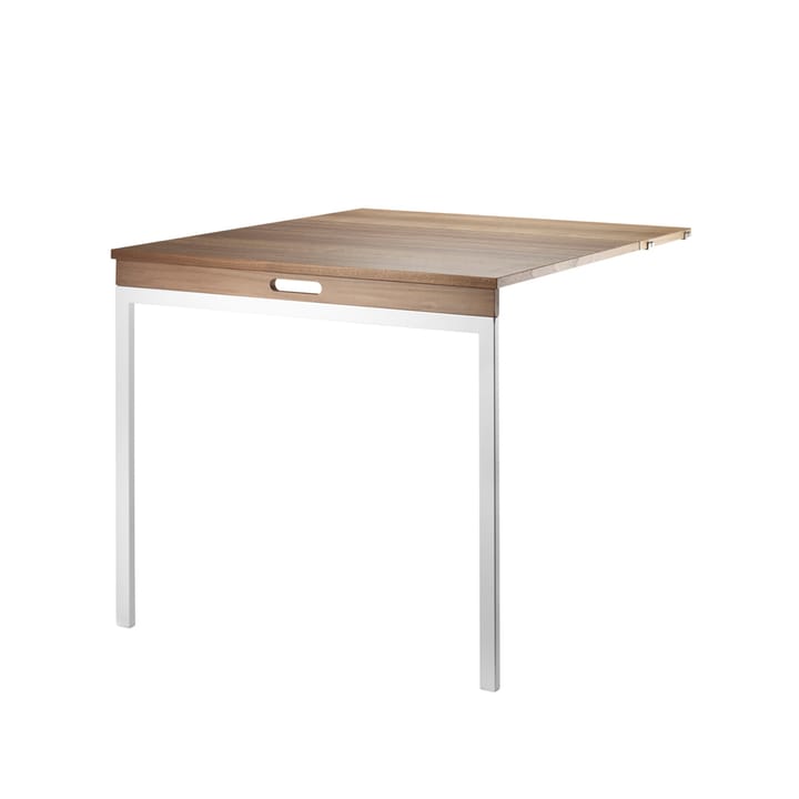 String folding table - Walnut, white metal legs - String